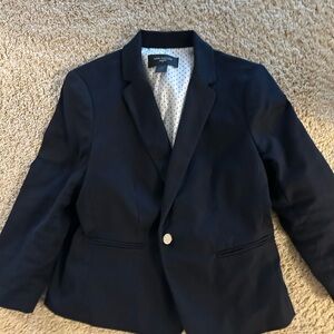 Ann Taylor Midnight Blue Blazer with Dot Lining